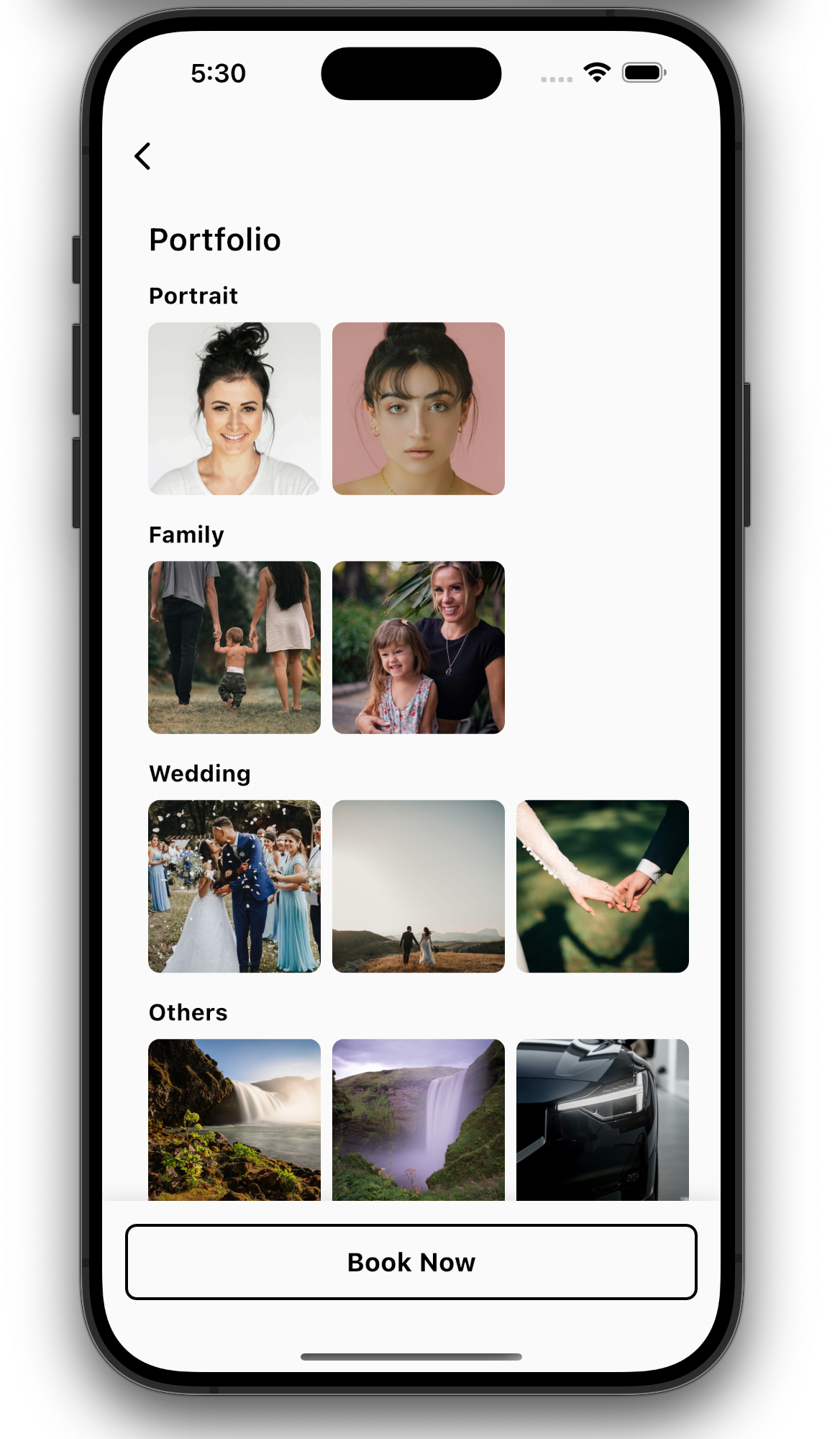 Browse photographer portfolios