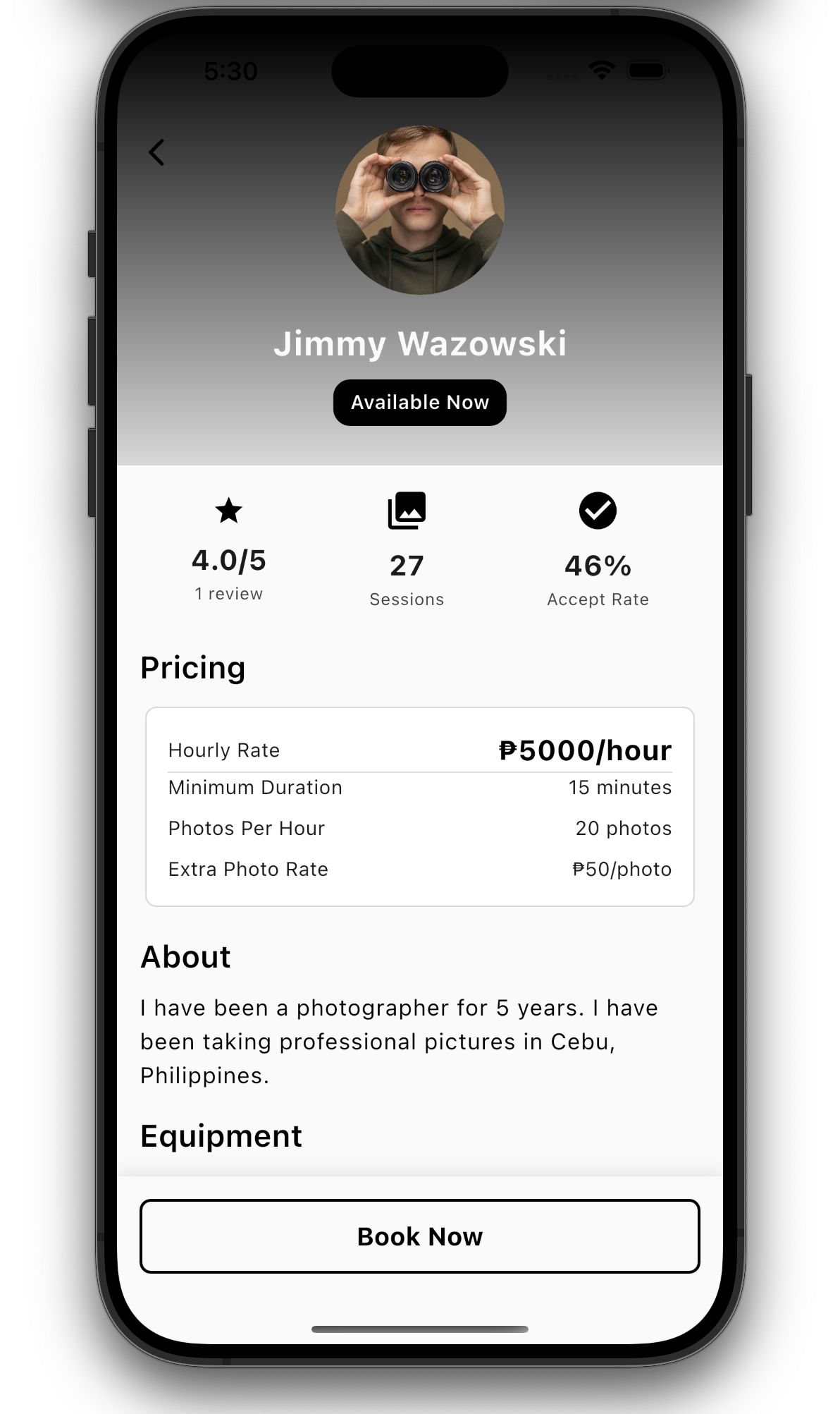 View photographer profiles