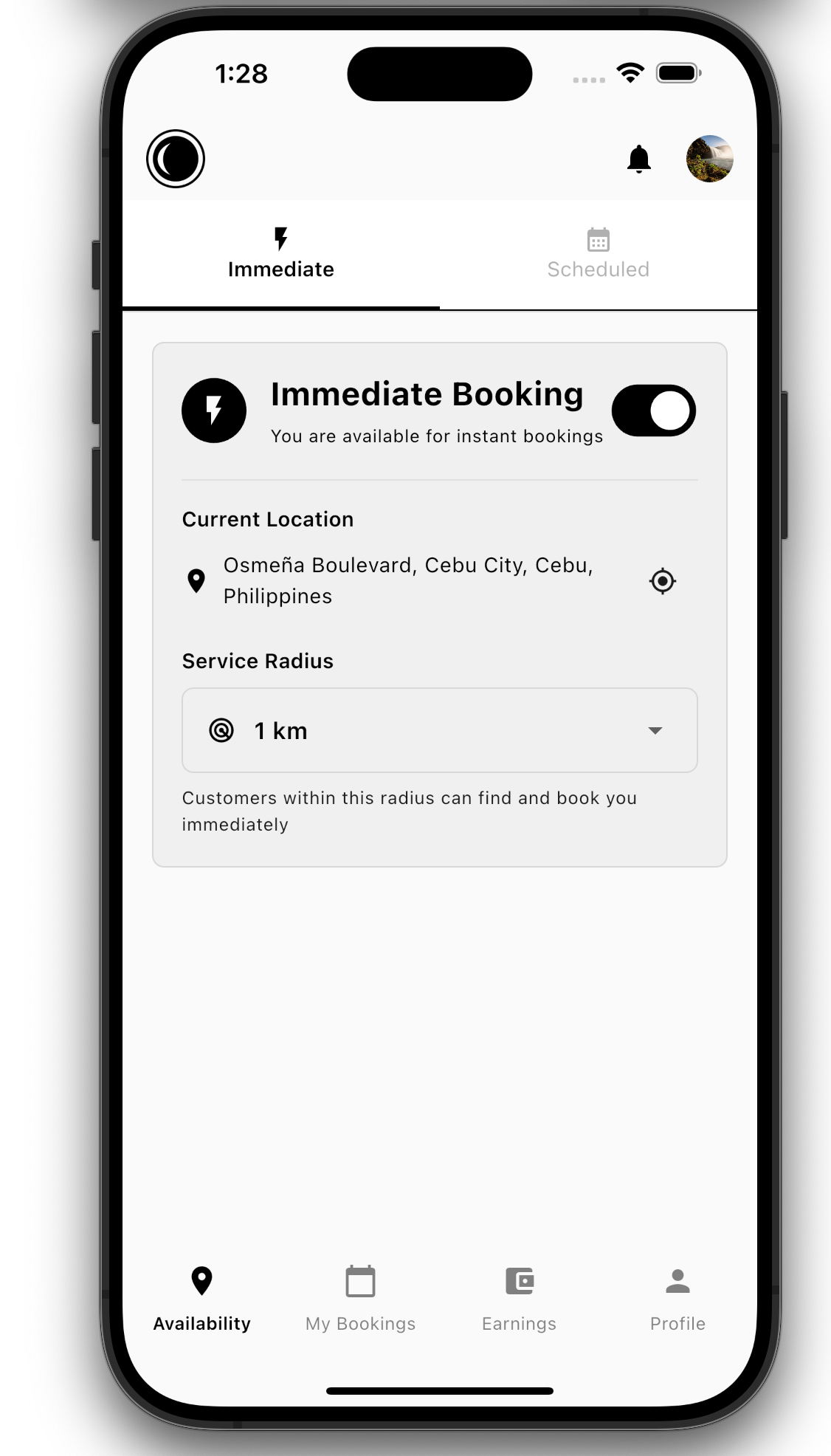 Immediate booking availability